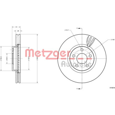 Metzger | Bremsscheibe | 6110814