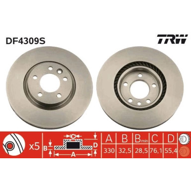 TRW | Bremsscheibe | DF4309S