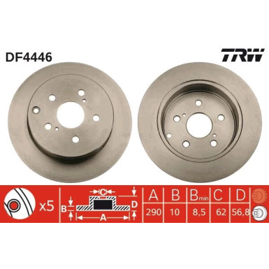 TRW | Bremsscheibe | DF4446