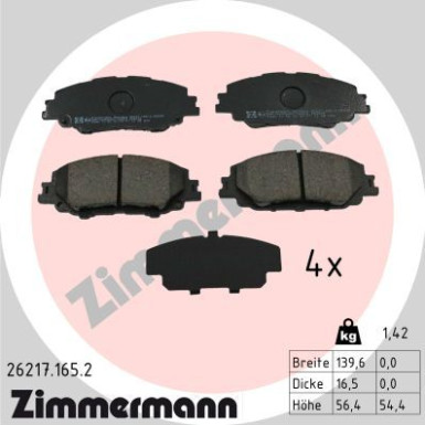 Zimmermann | Bremsbelagsatz, Scheibenbremse | 26217.165.2