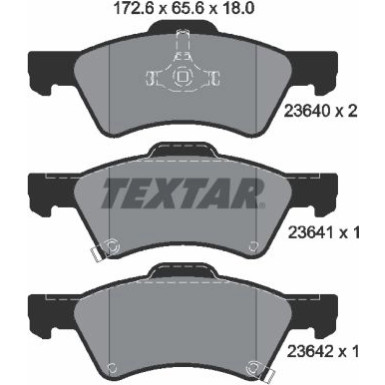 Textar | Bremsbelagsatz, Scheibenbremse | 2364001