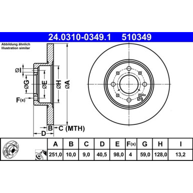 ATE | Bremsscheibe | 24.0310-0349.1