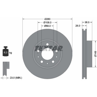 Textar | Bremsscheibe | 92055400