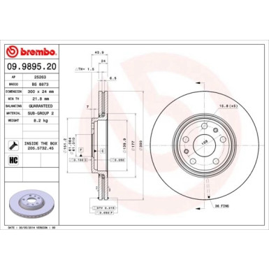 Brembo | Bremsscheibe | 09.9895.20