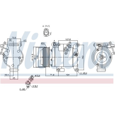 Nissens | Kompressor, Klimaanlage | 890045