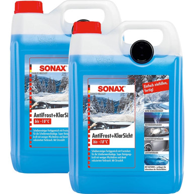 2x SONAX 01345000 Scheibenfrostschutz bis -18°C Citrus, 10L