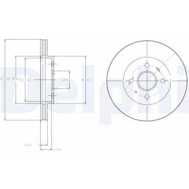 Delphi | Bremsscheibe | BG4213