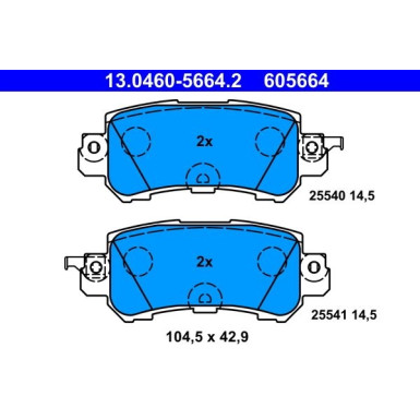 ATE 13.0460-5664.2 Bremsbeläge für MAZDA CX-5, CX-3