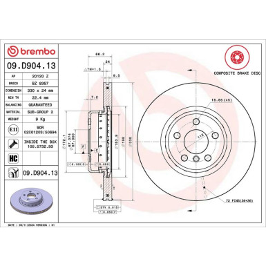 Brembo | Bremsscheibe | 09.D904.13 Brembo | Bremsscheibe | 09.D904.13