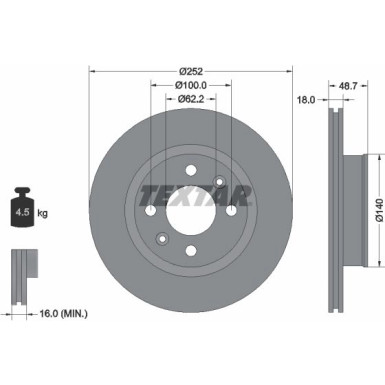 Textar | Bremsscheibe | 92196503