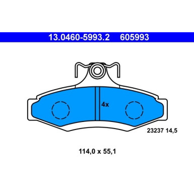 ATE | Bremsbelagsatz, Scheibenbremse | 13.0460-5993.2