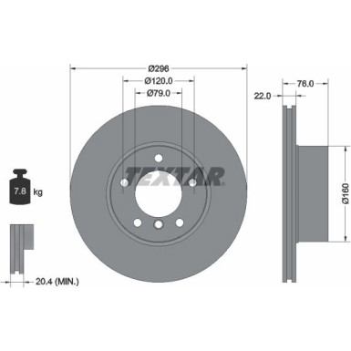 Textar | Bremsscheibe | 92075005