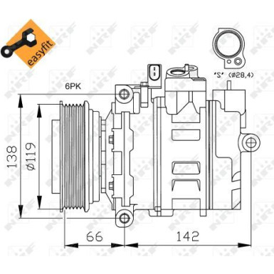 NRF | Kompressor, Klimaanlage | 32111