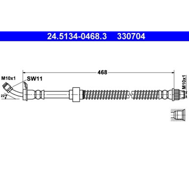 ATE | Bremsschlauch | 24.5134-0468.3