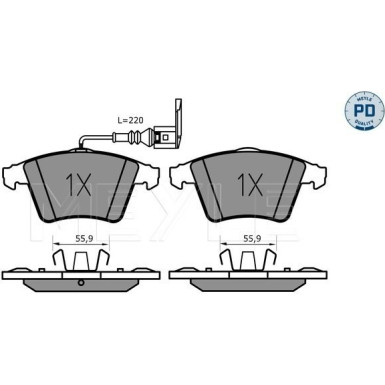 Meyle | Bremsbelagsatz, Scheibenbremse | 025 237 4619/PD