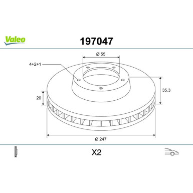 Valeo | Bremsscheibe | 197047