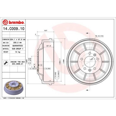 Brembo | Bremstrommel | 14.C009.10