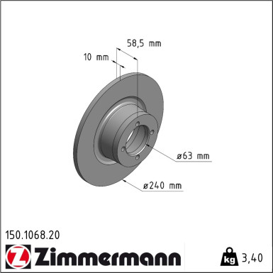 Zimmermann | Bremsscheibe | 150.1068.20