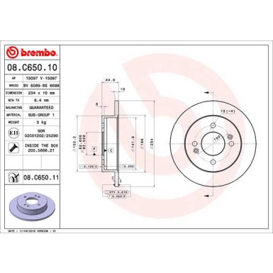 Brembo | Bremsscheibe | 08.C650.11