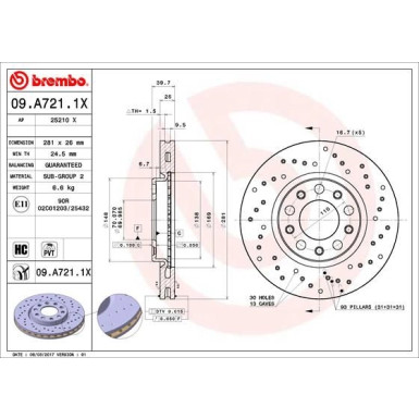 Brembo | Bremsscheibe | 09.A721.1X