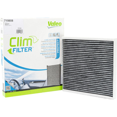 VALEO 715608 Innenraumfilter Aktivkohlefilter CLIMFILTER PROTECT 215x214x25mm