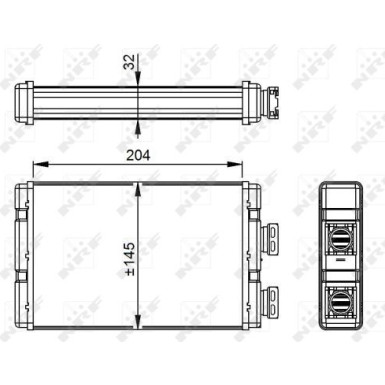 NRF | Wärmetauscher, Innenraumheizung | ohne Rohr | 54295