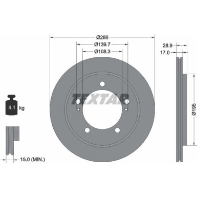 Textar | Bremsscheibe | 92136800