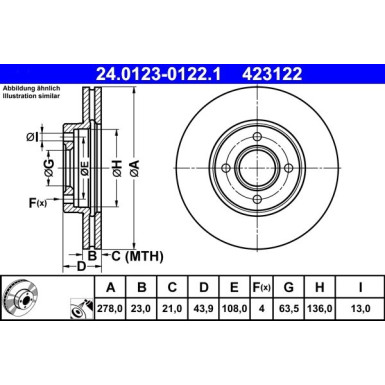 ATE | Bremsscheibe | 24.0123-0122.1