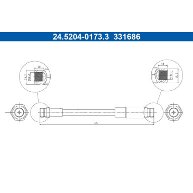 ATE | Bremsschlauch | 24.5204-0173.3