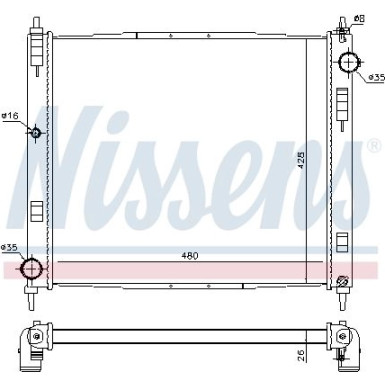 Nissens | Kühler, Motorkühlung | 68746