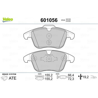 Valeo | Bremsbelagsatz, Scheibenbremse | 601056