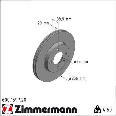 Zimmermann | Bremsscheibe | 600.1597.20