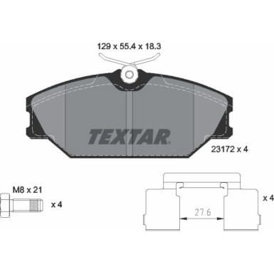 Textar | Bremsbelagsatz, Scheibenbremse | 2317203