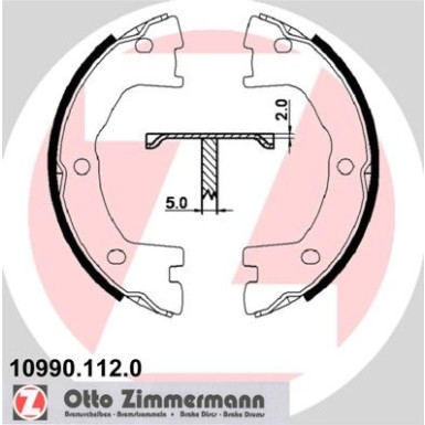 Zimmermann | Bremsbackensatz, Feststellbremse | 10990.112.0