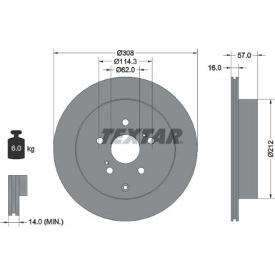 Textar | Bremsscheibe | 92222200