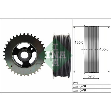 INA | Riemenscheibe, Kurbelwelle | 544 0152 10