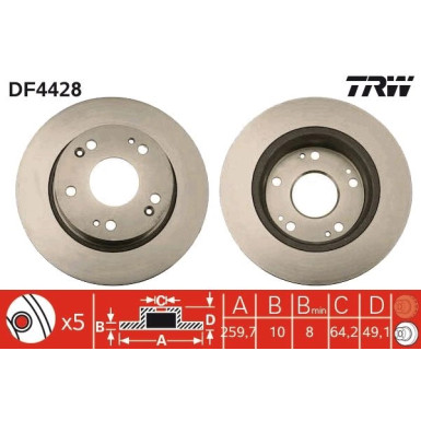 TRW | Bremsscheibe | DF4428