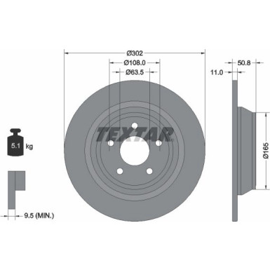 Textar | Bremsscheibe | 92268703