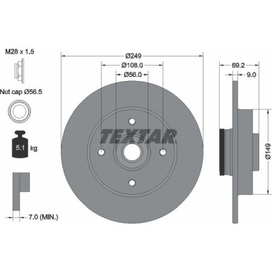 Textar | Bremsscheibe | 92202103