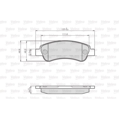 Valeo | Bremsbelagsatz, Scheibenbremse | 872465