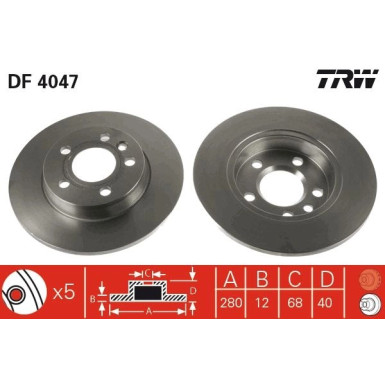 TRW | Bremsscheibe | DF4047