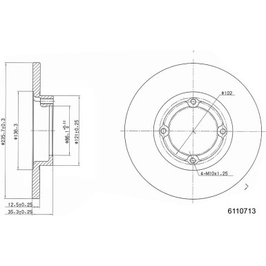 Metzger | Bremsscheibe | 6110713