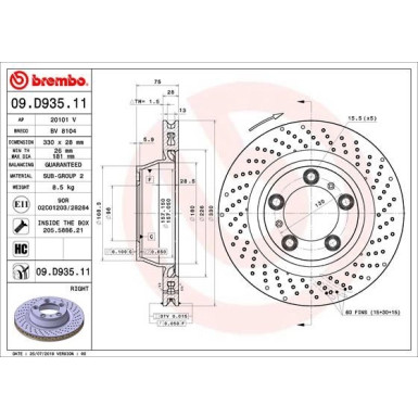 Brembo | Bremsscheibe | 09.D935.11