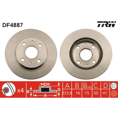 TRW | Bremsscheibe | DF4887