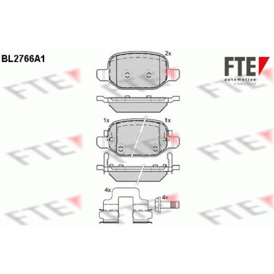 FTE | Bremsbelagsatz, Scheibenbremse | 9010973