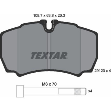 Textar | Bremsbelagsatz, Scheibenbremse | 2912303