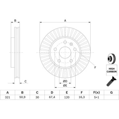 BOSCH | Bremsscheibe | 0 986 479 C16