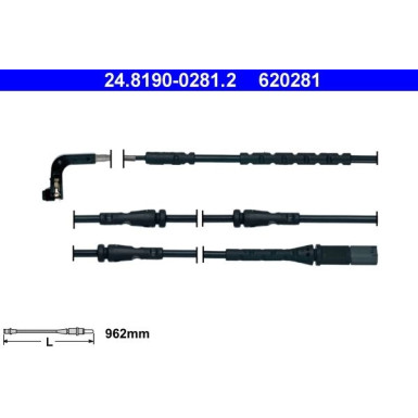 ATE | Warnkontakt, Bremsbelagverschleiß | 24.8190-0281.2