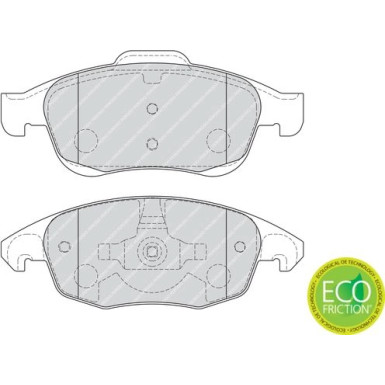 FERODO PREMIER ECO FRICTION FDB1971 Bremsbeläge nicht für Verschleißwarnanzeiger vorbereitet, mit Kolbenclip, ohne Zubehör