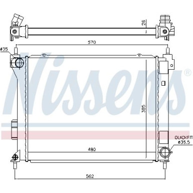 Nissens | Kühler, Motorkühlung | 67615